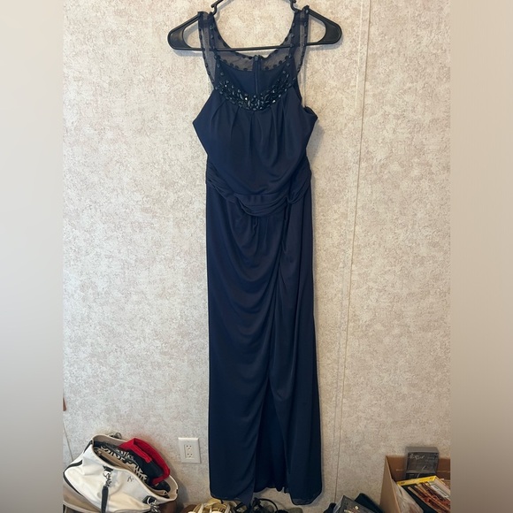 David’s Bridal Floor Length Navy Dress, Size 14 - Picture 1 of 5